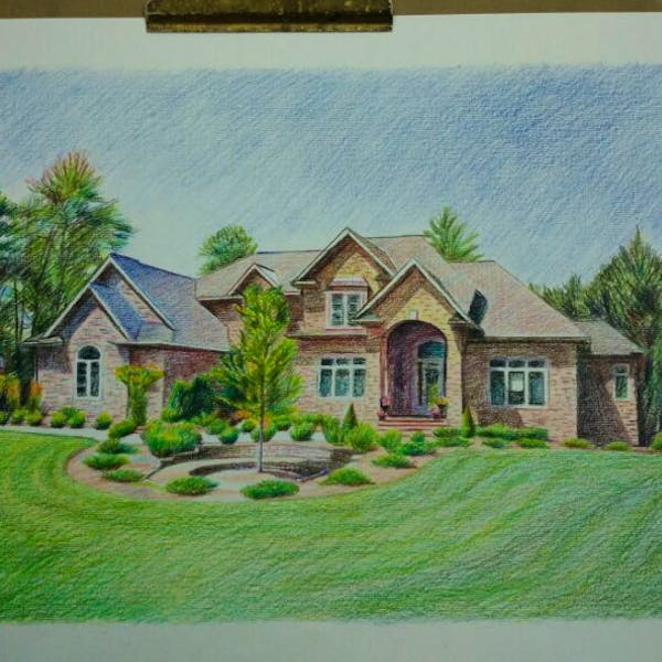 Turn Your House Photo Into A Hand Made Artist Portrait Painting