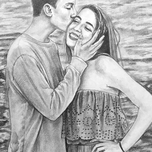 Turn Your Romance Photo Into A Hand Made Artist Portrait Painting