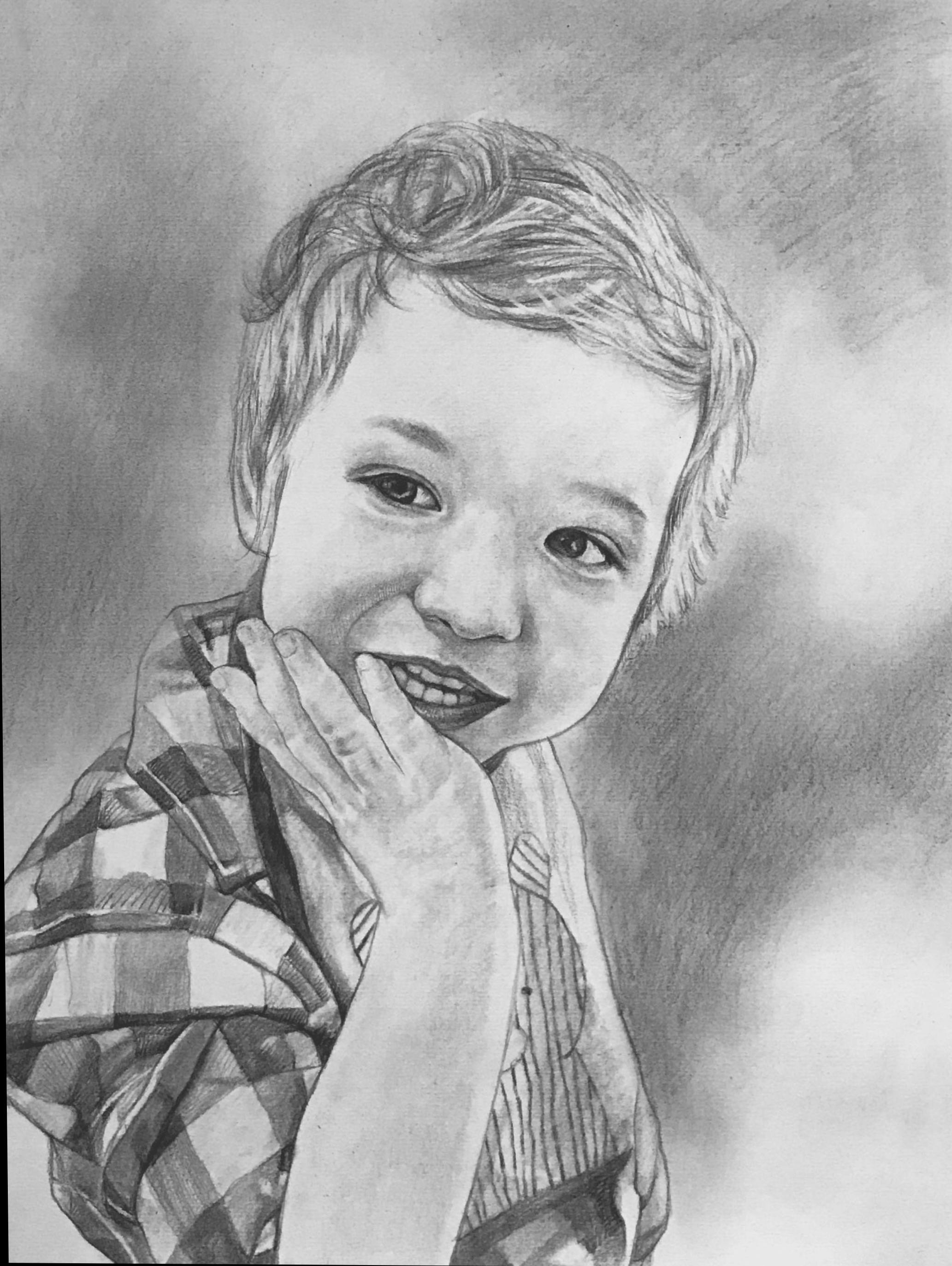 Viciniti  Realistic pencil portrait of child face with tears