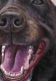 Portrait oil painting of a dog
