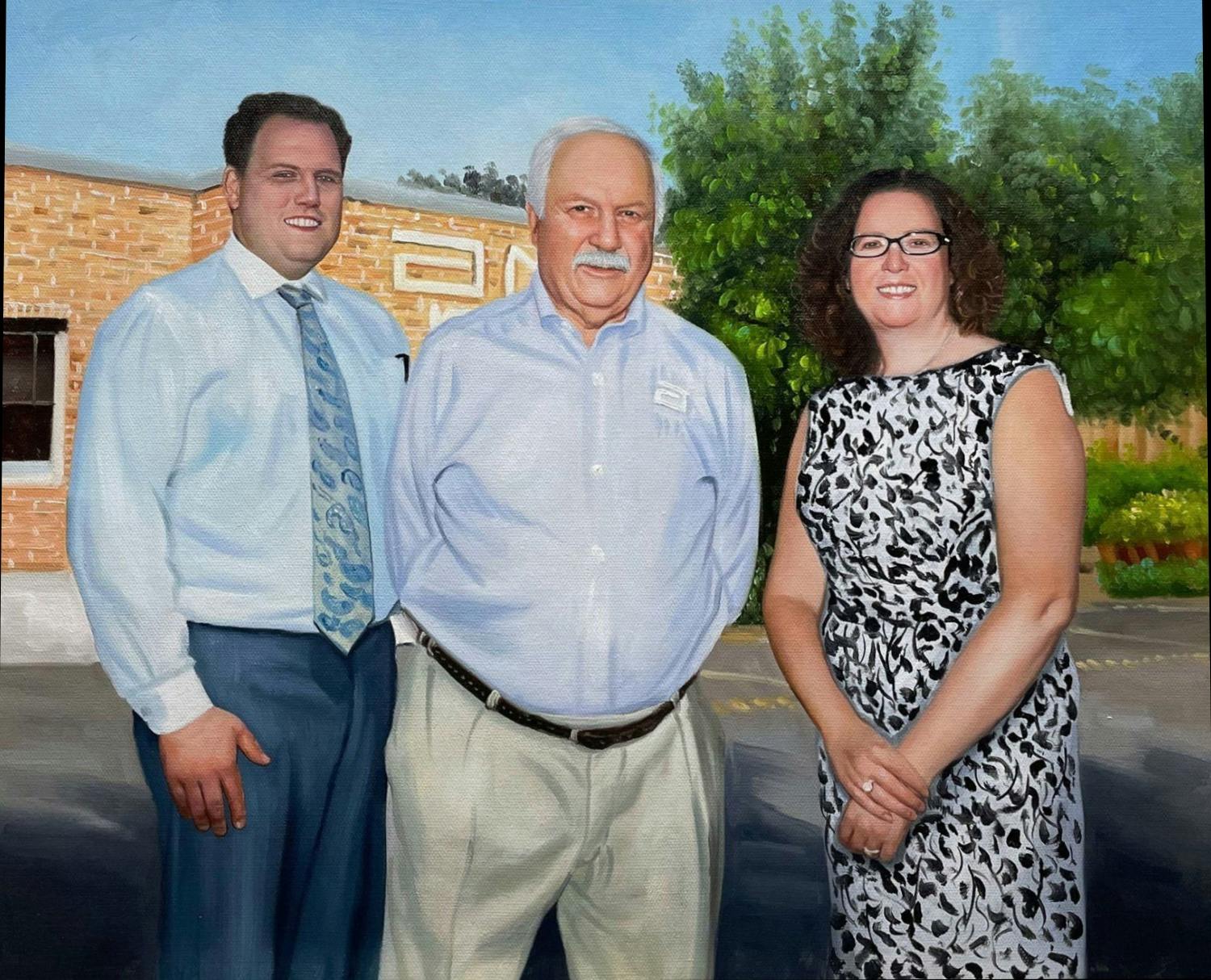 family members painting