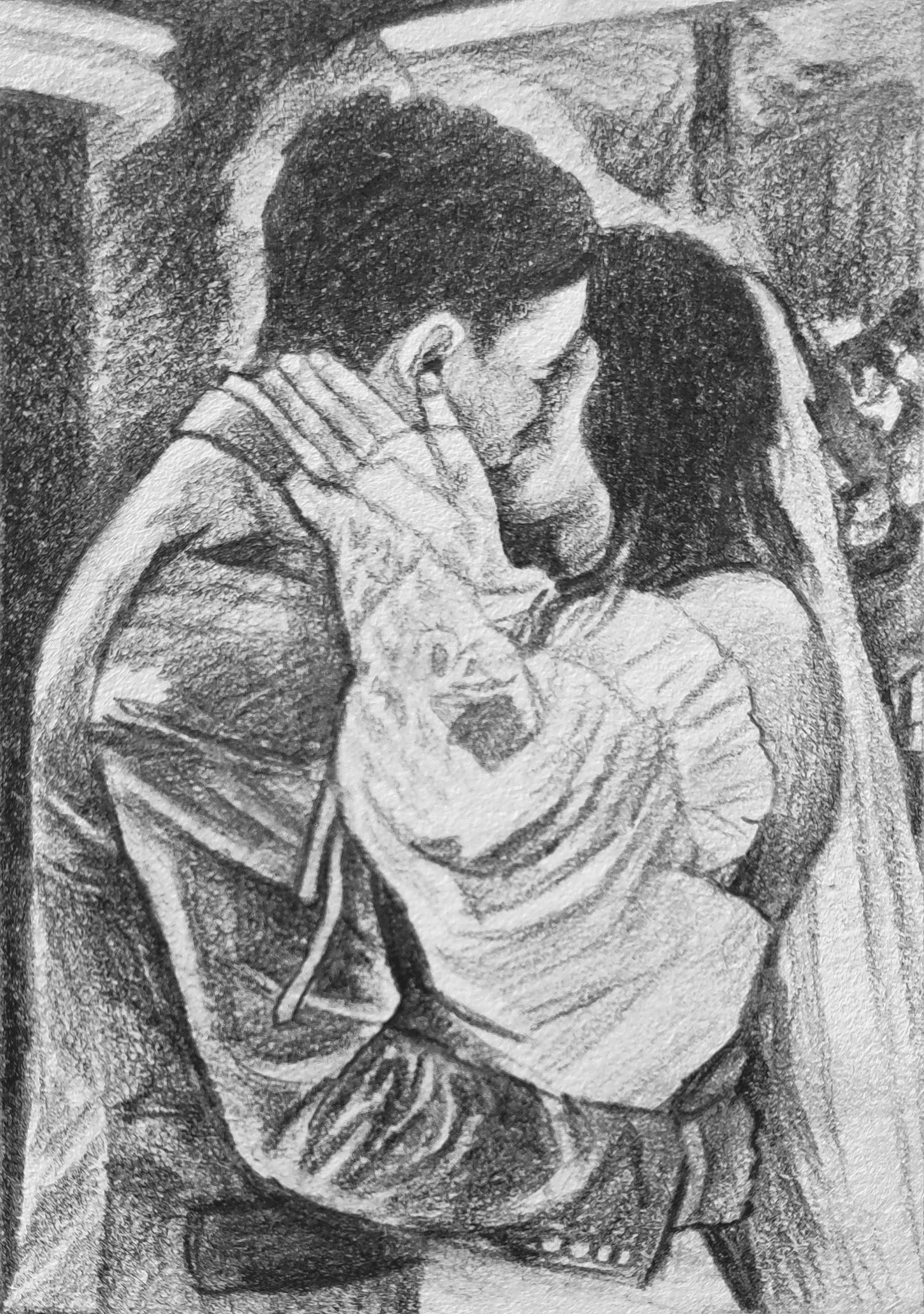 Arun Art - Couple hugging , easy pencil drawing | Facebook