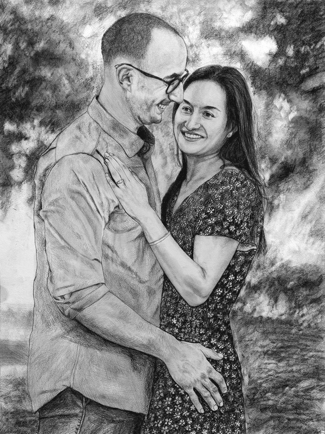 Custom Charcoal Sketch shops from your Photo